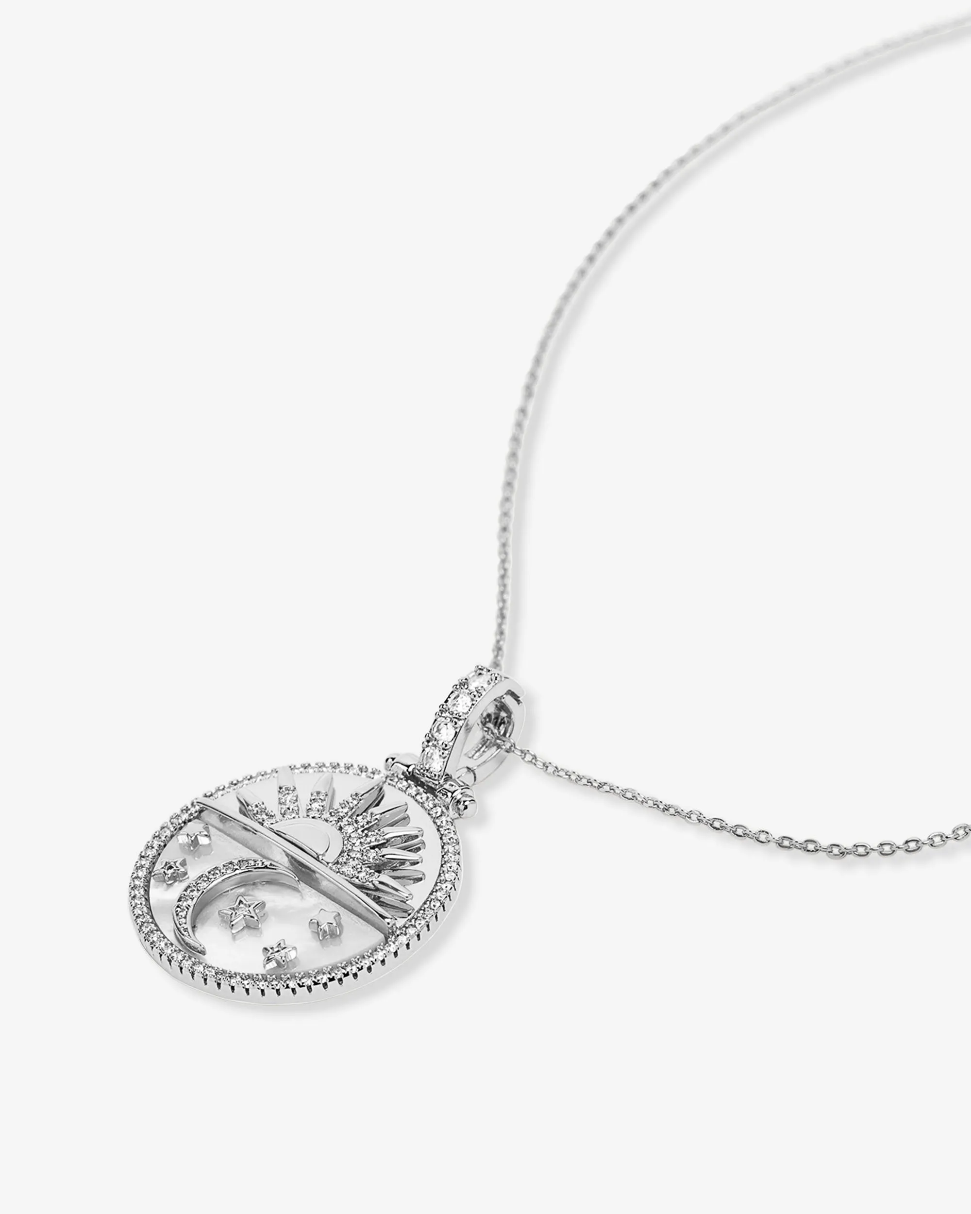 New Beginnings Medallion Necklace - Silver|White Diamondettes sold by Melinda Maria product image thumbnail 3