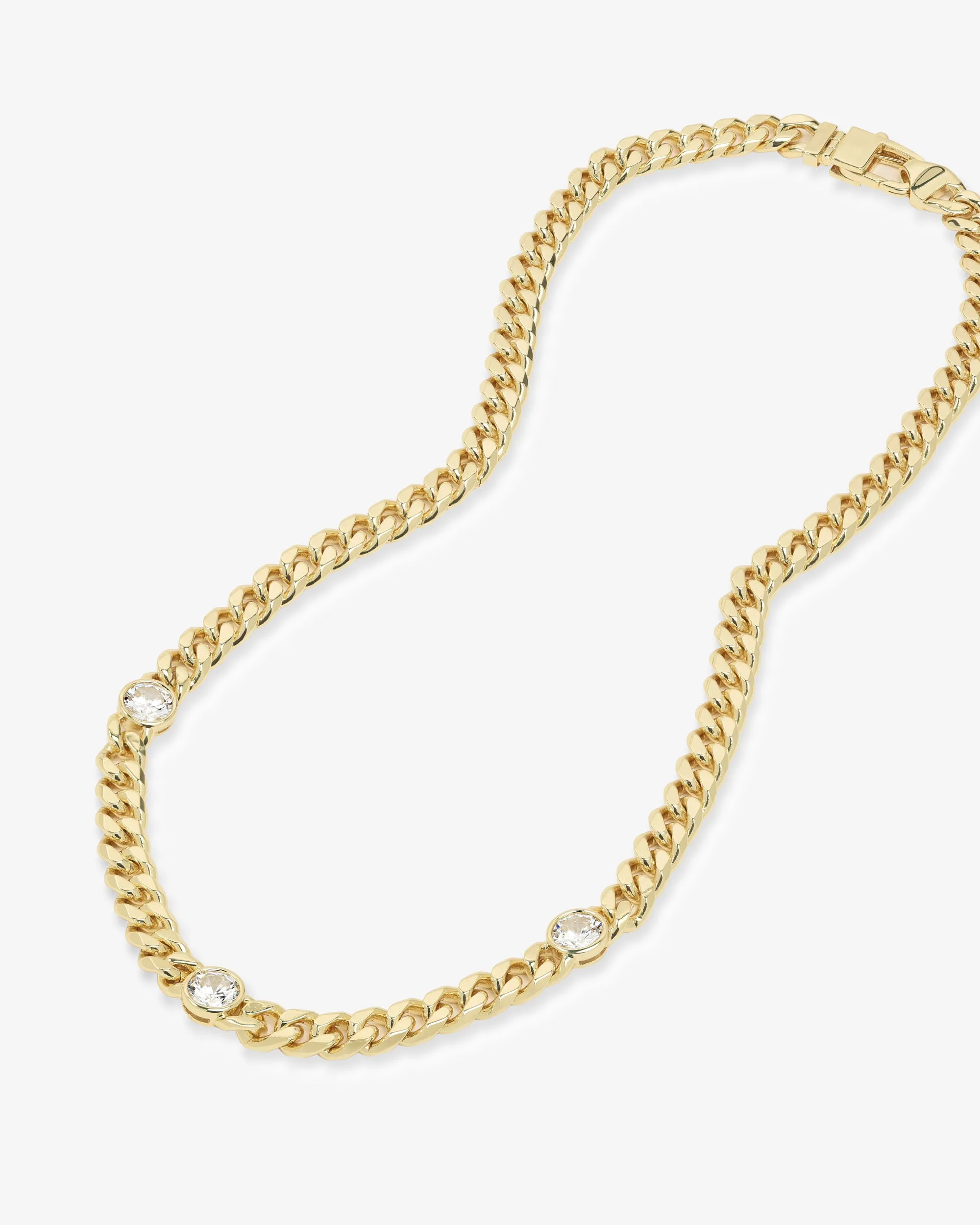 Julian Triple Diamond Necklace - Gold|White Diamondettes sold by Melinda Maria product image thumbnail 5