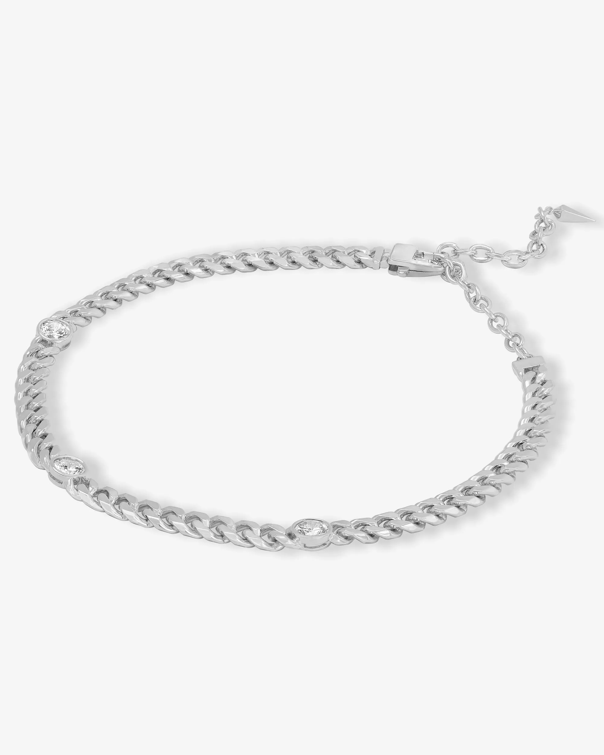 Julian Triple Diamond Choker - Silver|White Diamondettes sold by Melinda Maria product image thumbnail 3