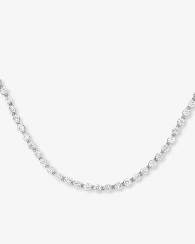 She's an Icon Tennis Choker - Silver|White Diamondettes sold by Melinda Maria