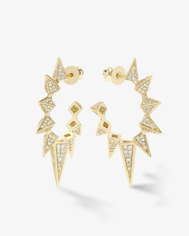 Gabriella's Big Sista Pavé Hoops - Gold|White Diamondettes sold by Melinda Maria