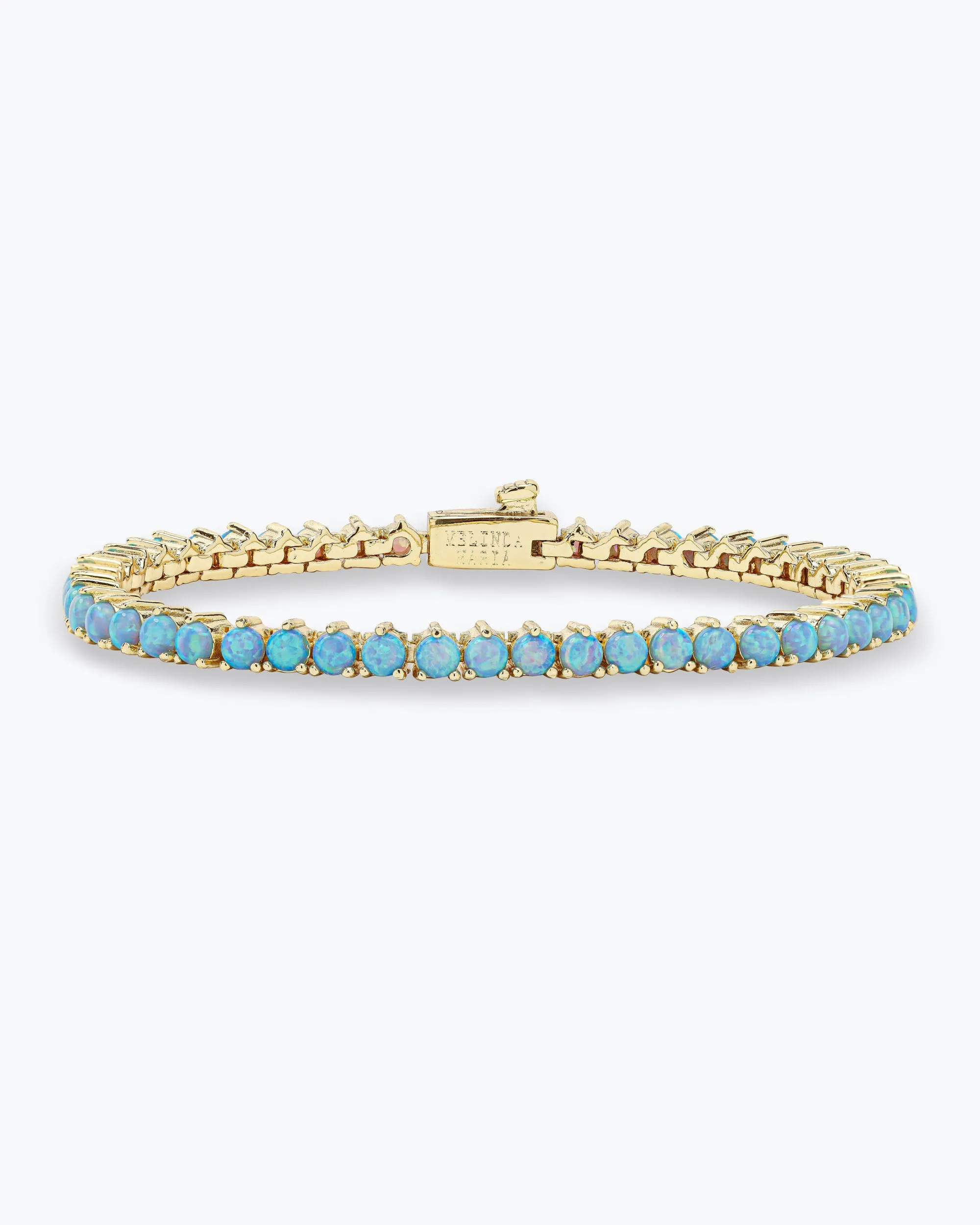 Not Your Basic Tennis Bracelet - Gold|Blue Opal sold by Melinda Maria
