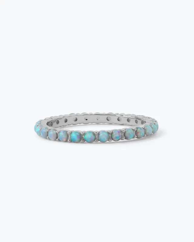 The Micro Heiress Ring - Silver|Blue Opal sold by Melinda Maria