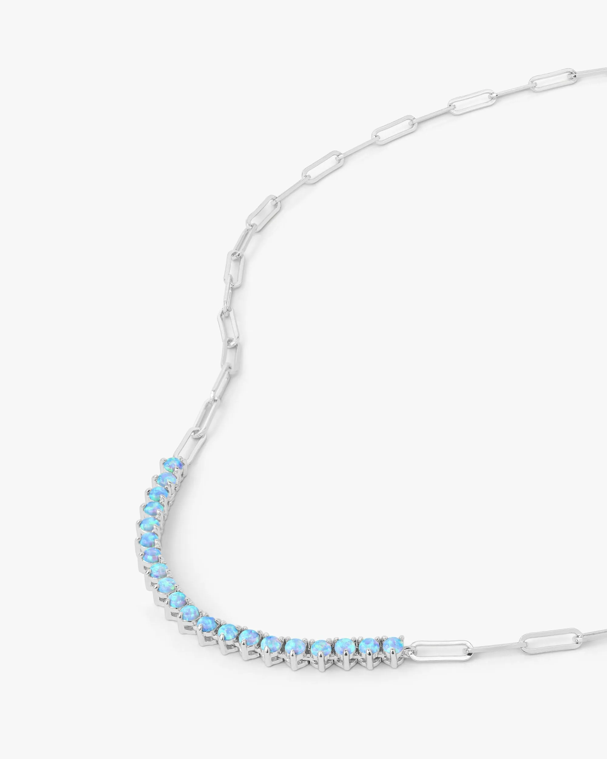 Not Your Basic Samantha Tennis Necklace - Silver|Blue Opal sold by Melinda Maria product image thumbnail 3