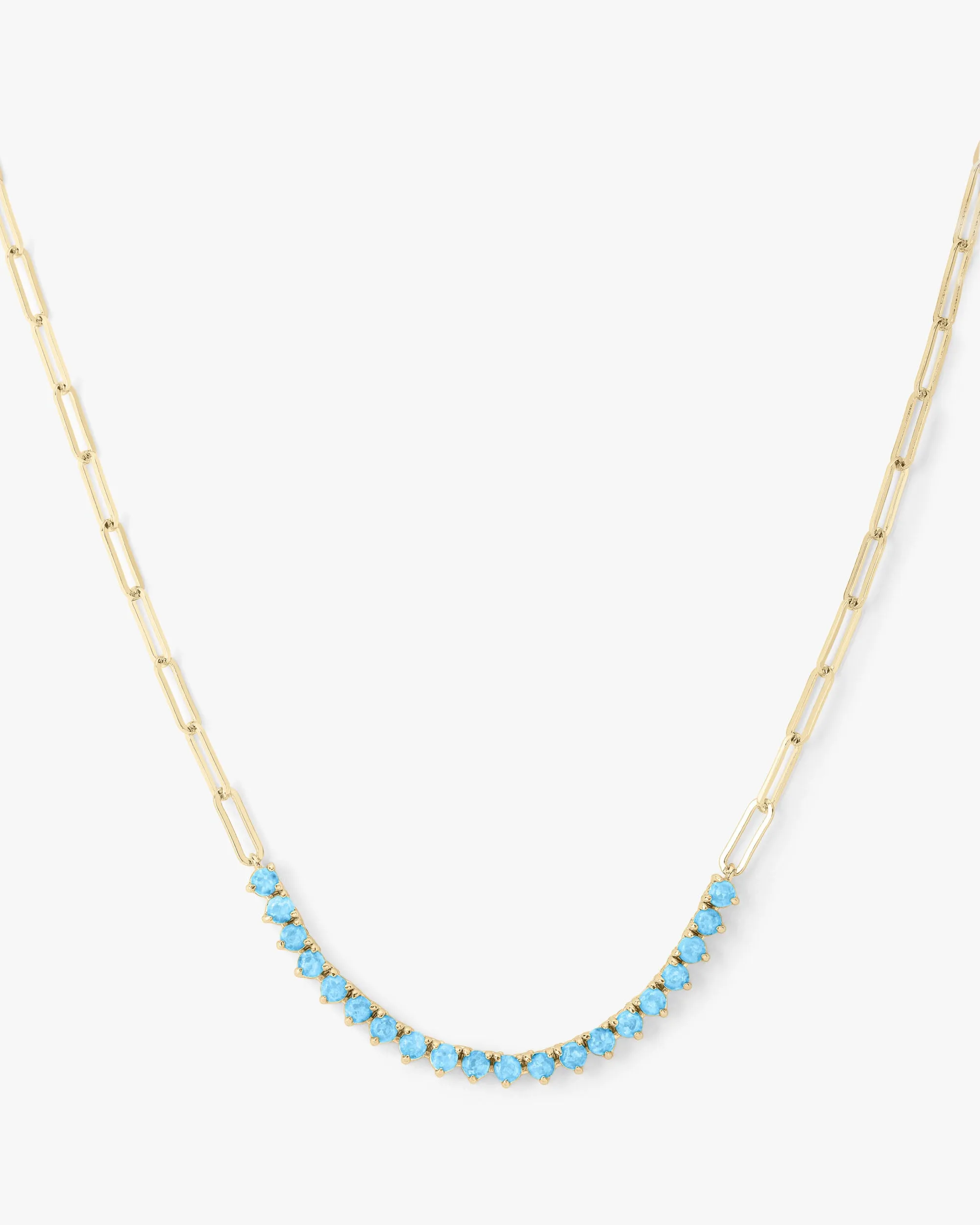 Not Your Basic Samantha Tennis Necklace - Gold|Blue Opal sold by Melinda Maria