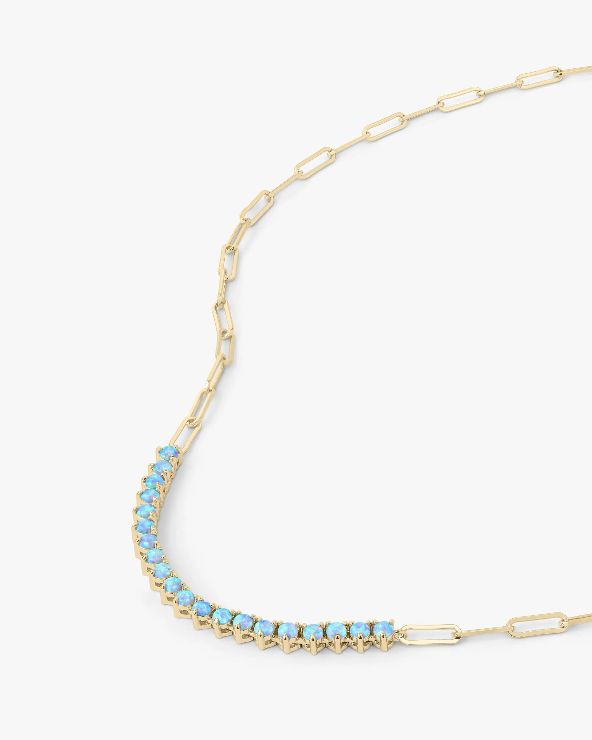 Not Your Basic Samantha Tennis Necklace - Gold|Blue Opal sold by Melinda Maria product image thumbnail 3