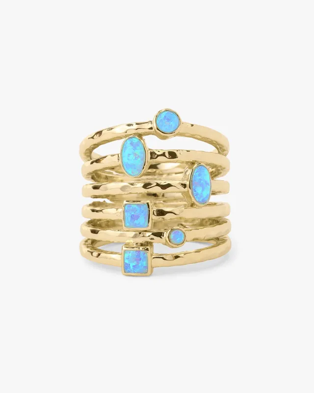 Monroe Ring - Gold|Blue Opal sold by Melinda Maria