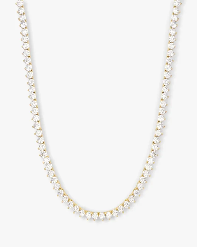 Mama Not Your Basic Tennis Necklace - Gold|White Diamondettes sold by Melinda Maria