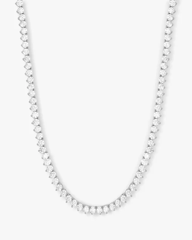 Mama Not Your Basic Tennis Necklace - Silver|White Diamondettes sold by Melinda Maria