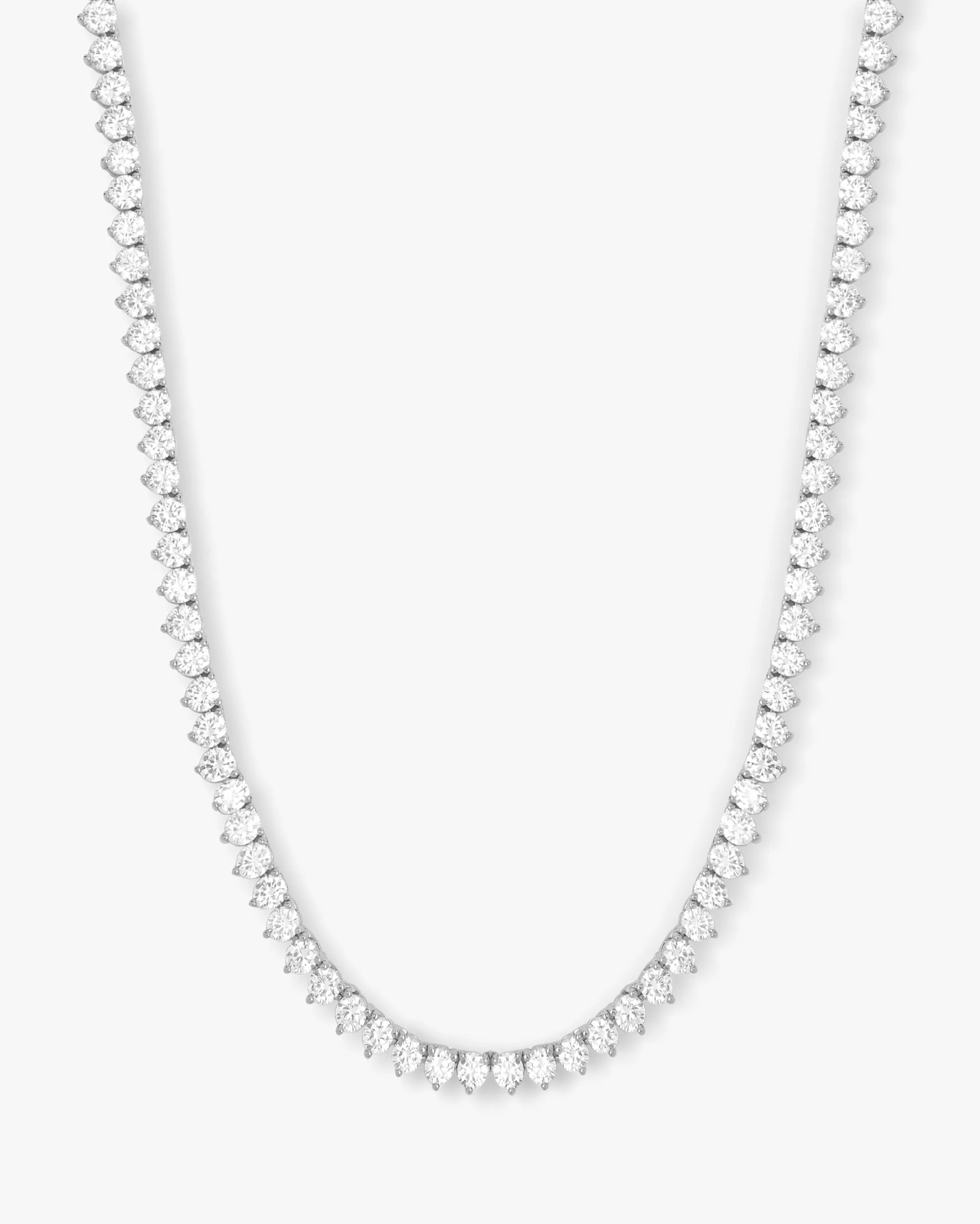 Mama Not Your Basic Tennis Necklace - Silver|White Diamondettes sold by Melinda Maria