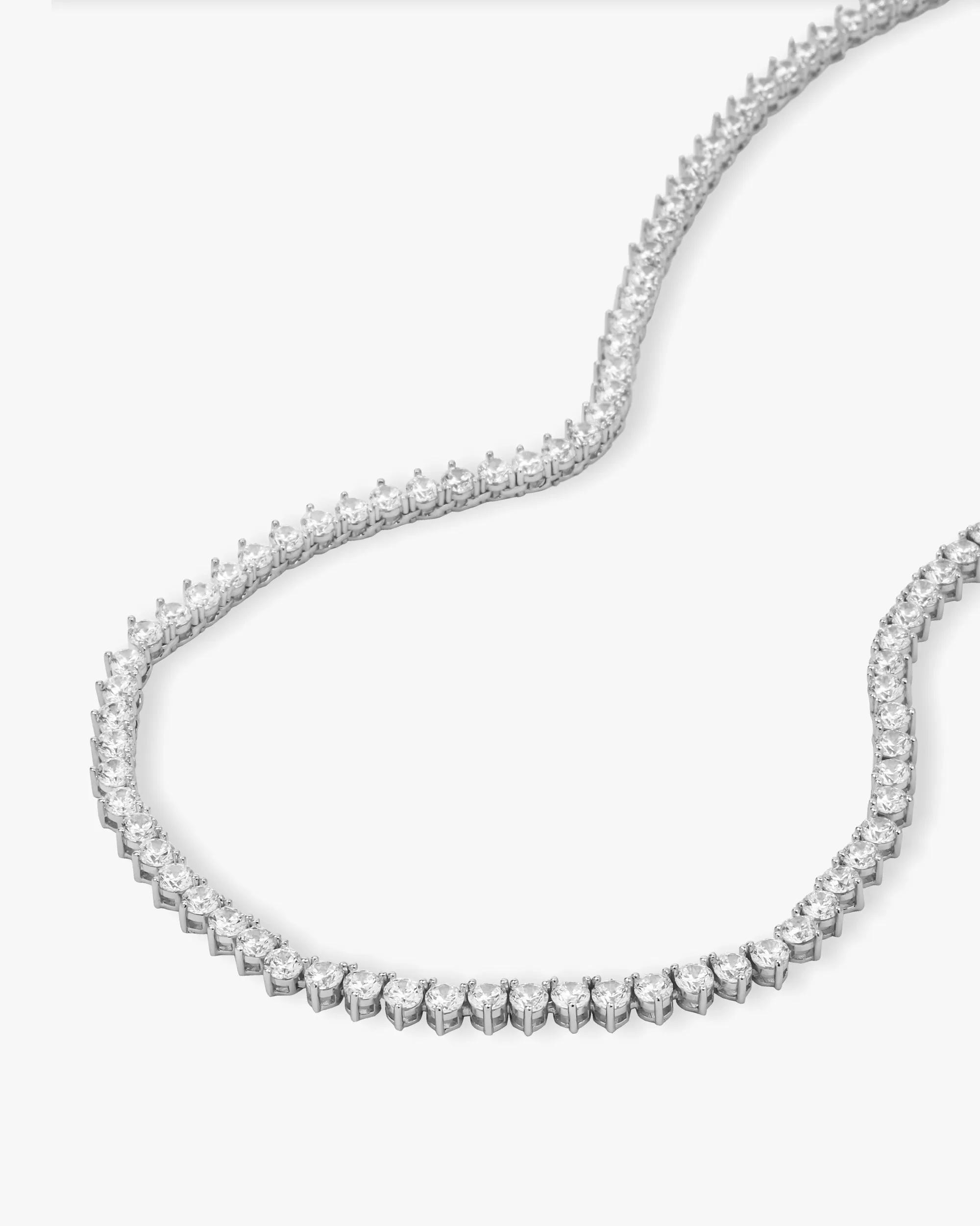Mama Not Your Basic Tennis Necklace - Silver|White Diamondettes sold by Melinda Maria product image thumbnail 4