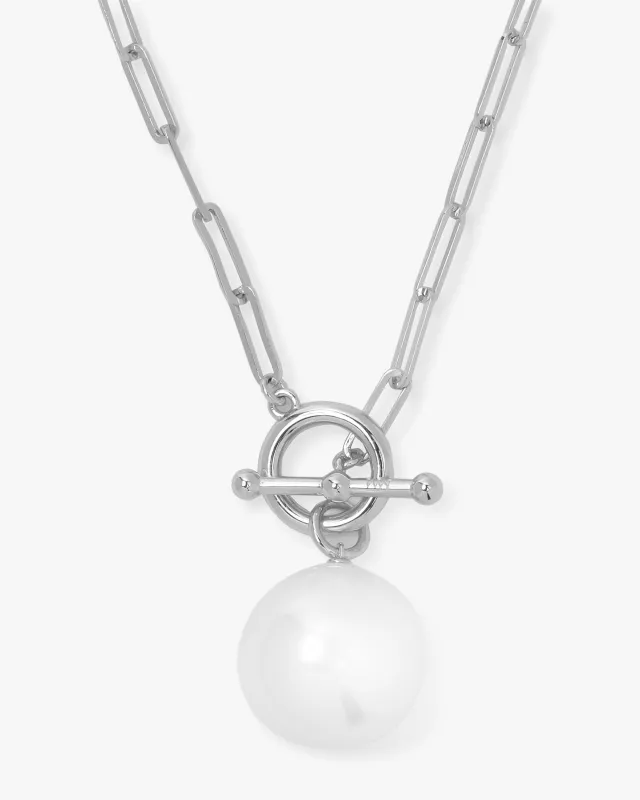 Life's A Ball Pearl Pendant Necklace - Silver sold by Melinda Maria