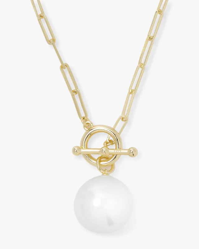 Life's A Ball Pearl Pendant Necklace - Gold sold by Melinda Maria