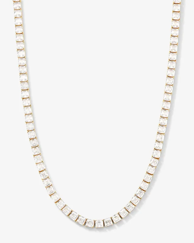 The Queen's Tennis Necklace - Gold|White Diamondettes sold by Melinda Maria