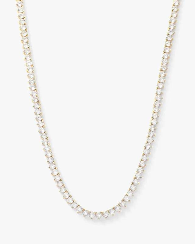 Not Your Basic Tennis Necklace - Gold|White Diamondettes sold by Melinda Maria