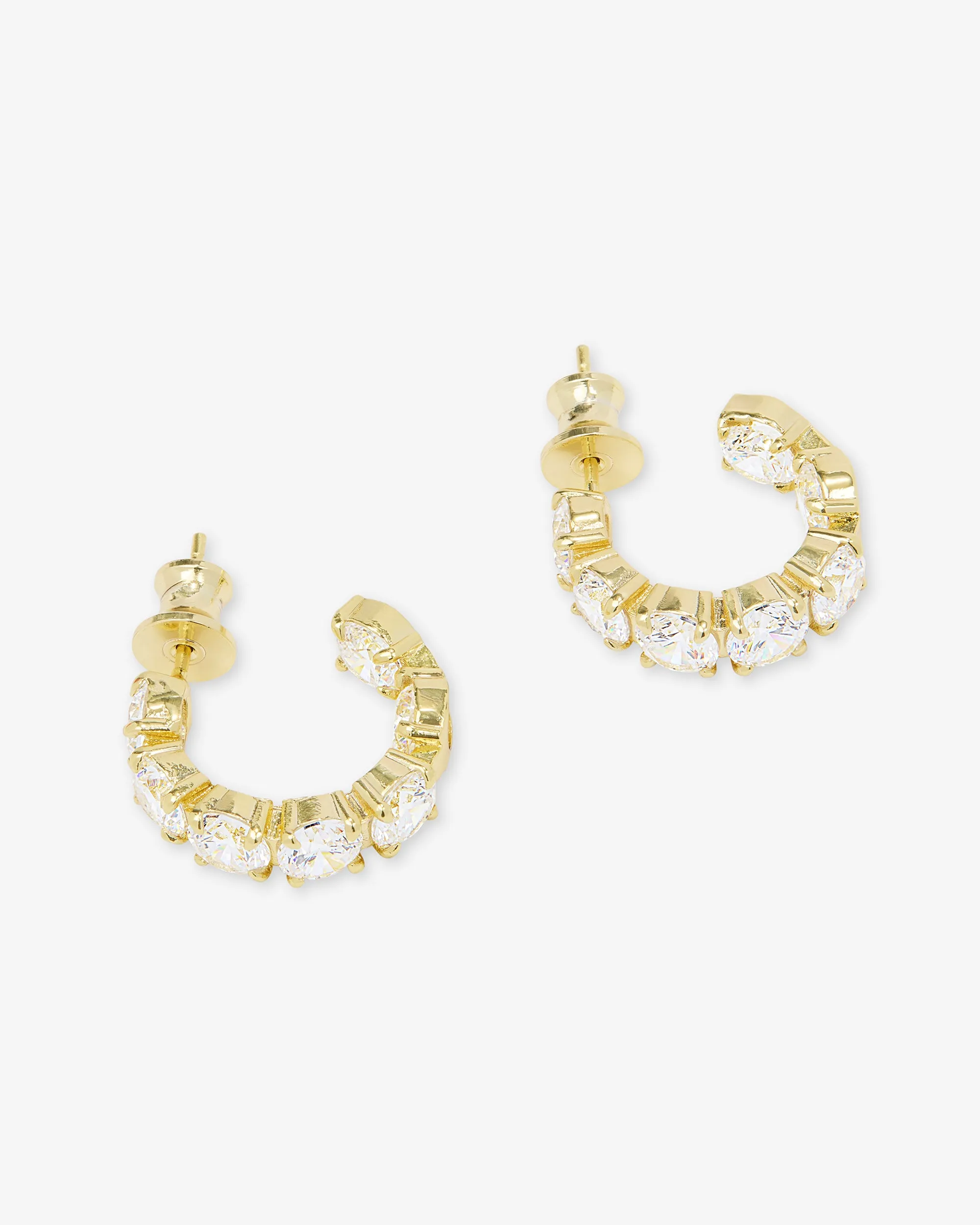 "Oh She Fancy" Hoops .75" - Gold|White Diamondettes sold by Melinda Maria product image thumbnail 3