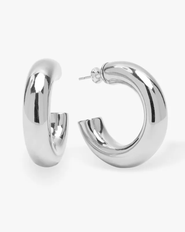 "She's So Smooth" Tube Hoops - Silver sold by Melinda Maria