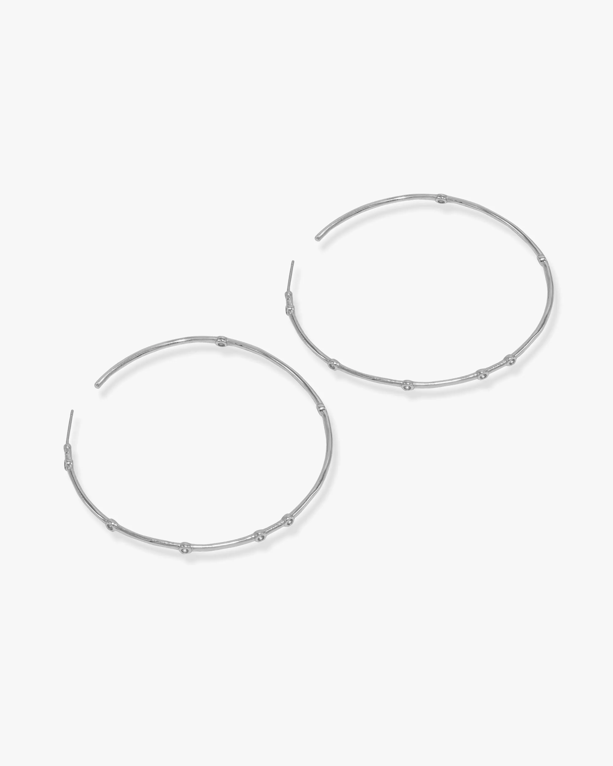 Big Ass Hoops 2.5" - Silver|White Diamondettes sold by Melinda Maria product image thumbnail 3