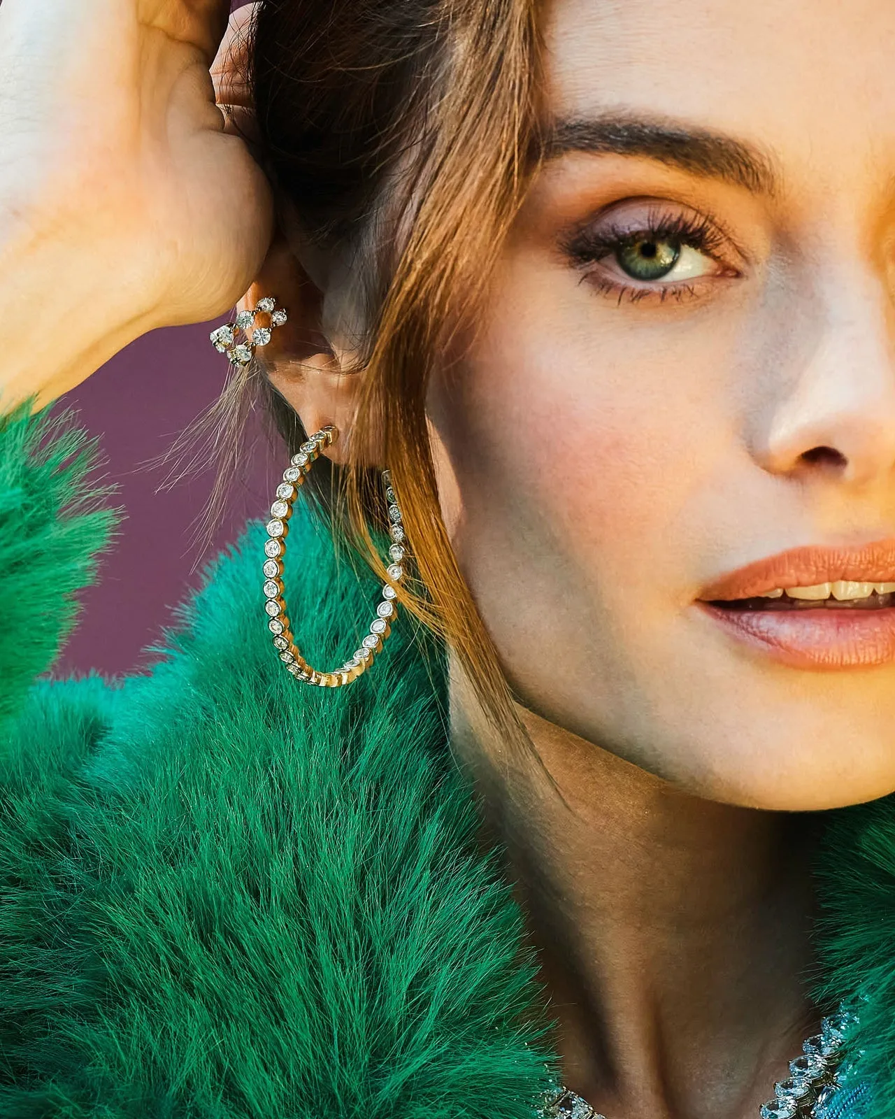 Baroness Hoops 2" - Silver|White Diamondettes sold by Melinda Maria product image thumbnail 5