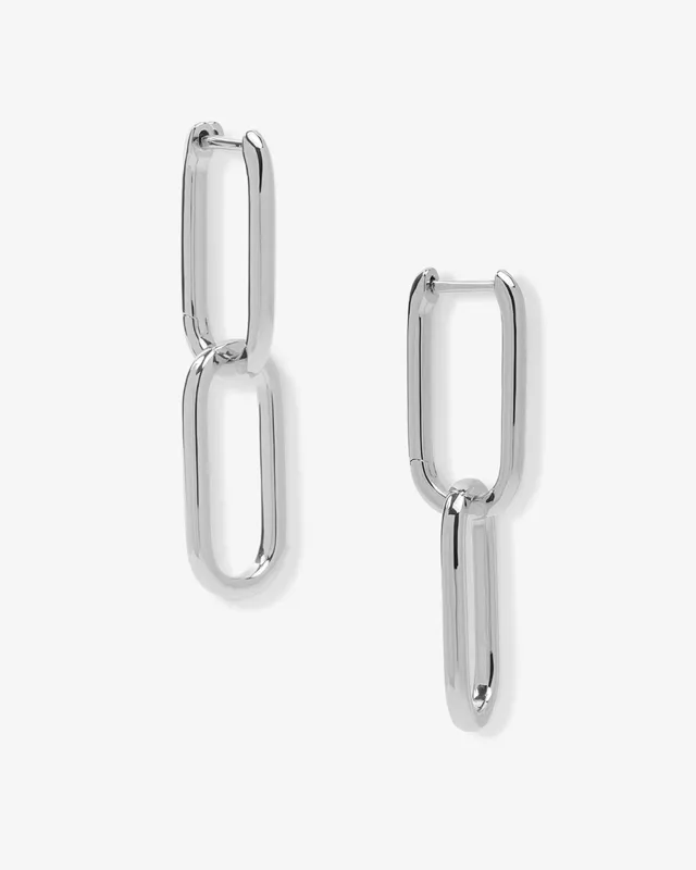 Carrie Chain Convertible Huggies - Silver made by Melinda Maria