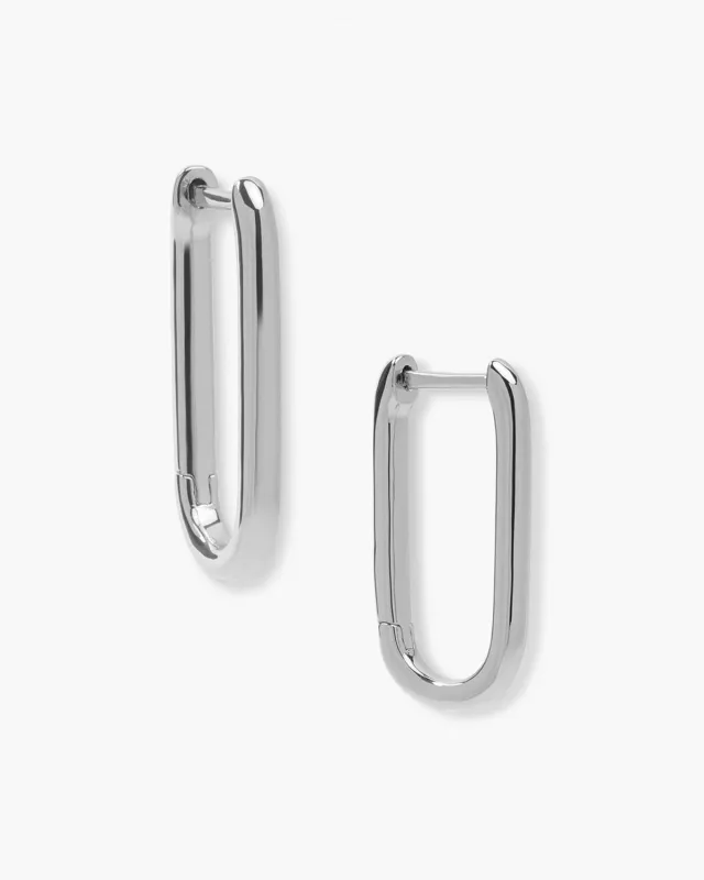Carrie Chain Huggies - Silver made by Melinda Maria