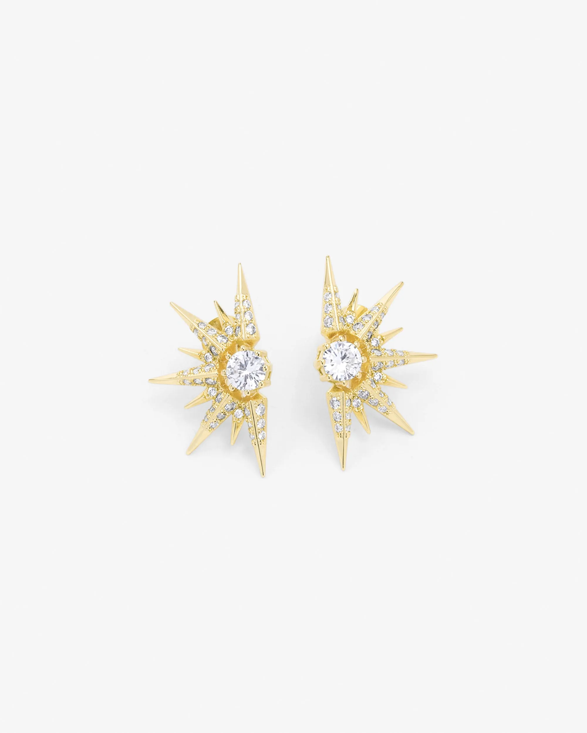 Gabriella Sunburst Stud Earrings - Gold|White Diamondettes sold by Melinda Maria