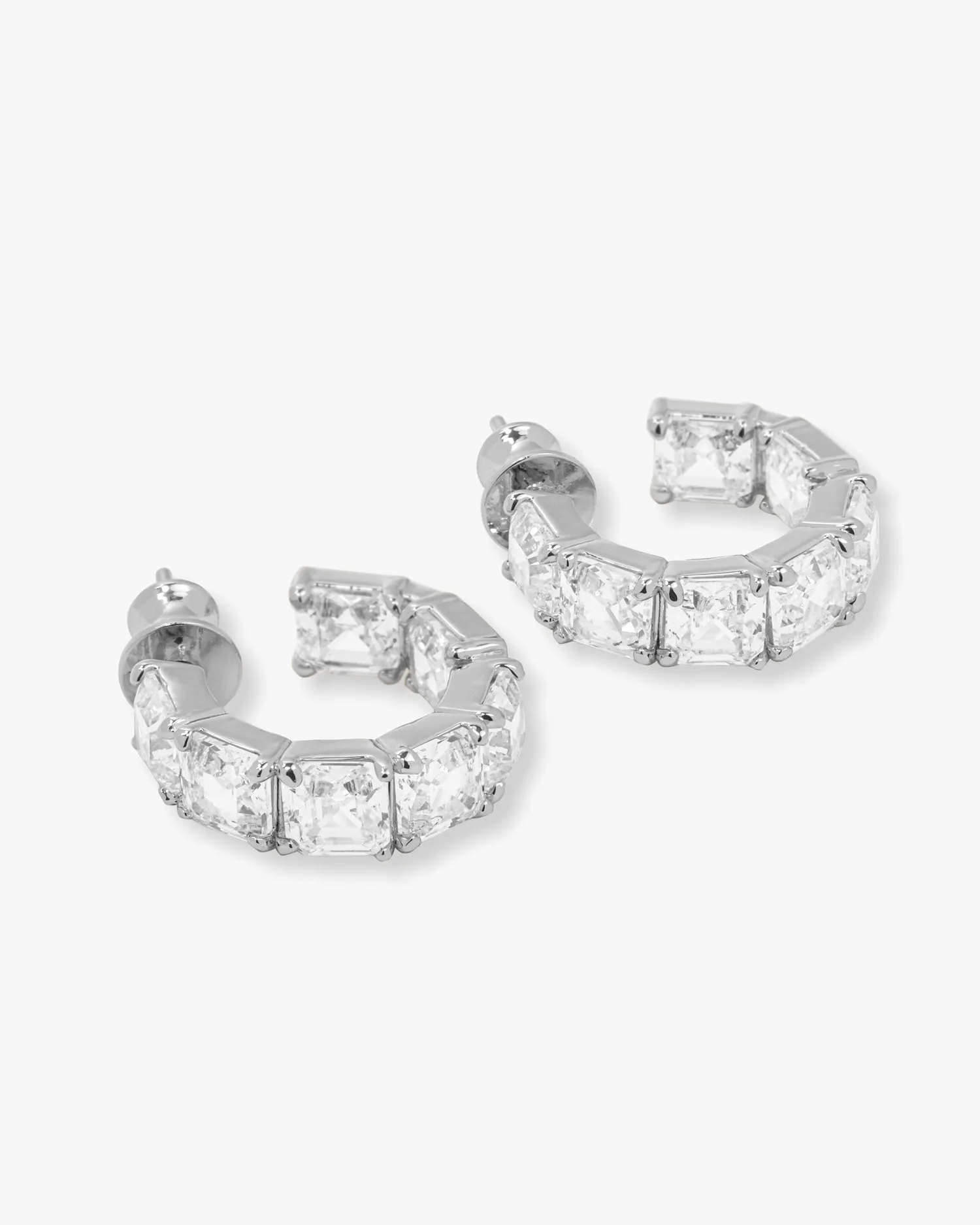 The Queen's Hoops .75" - Silver|White Diamondettes sold by Melinda Maria product image thumbnail 3