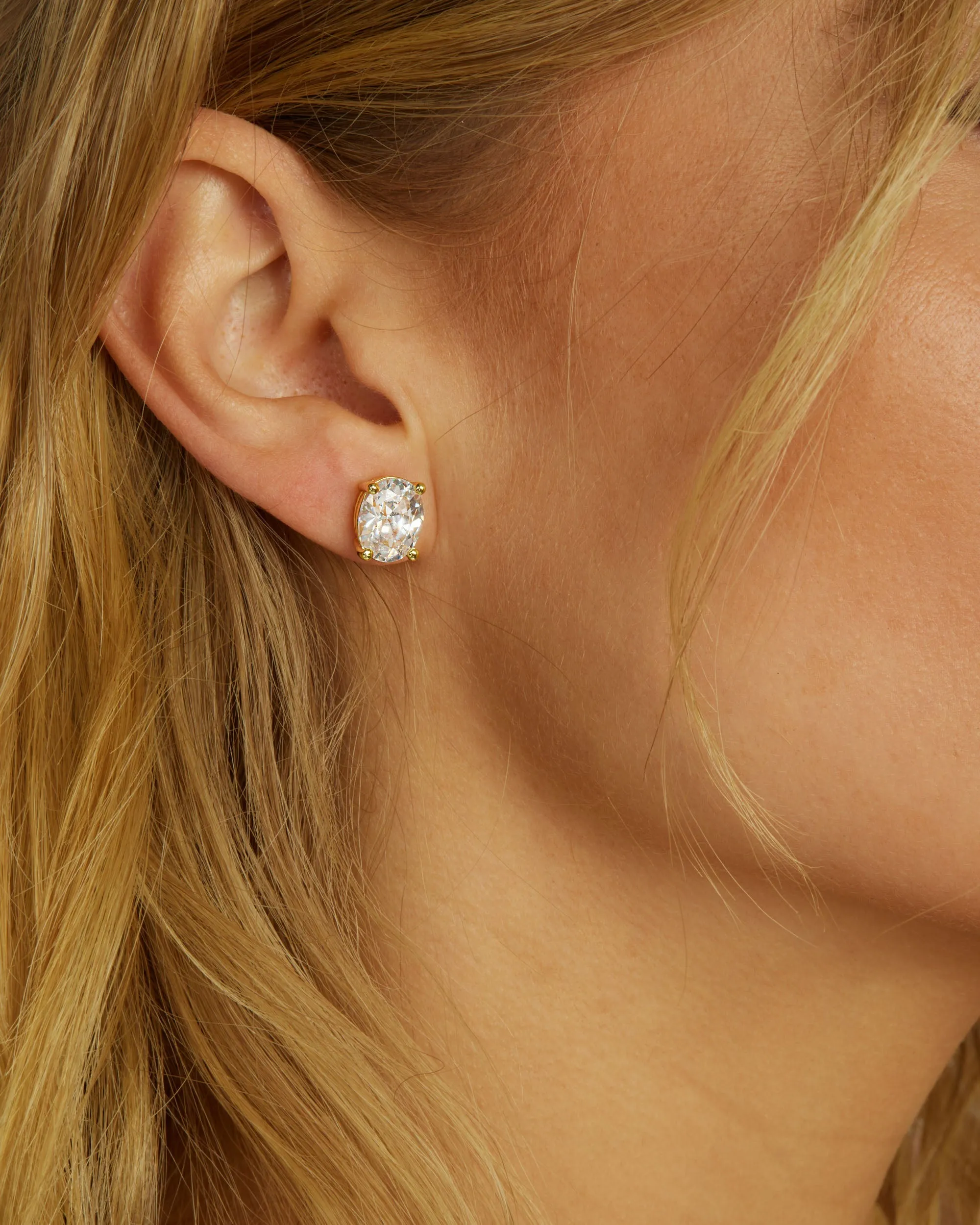 Hello Gorgeous 10mm Studs - Gold|White Diamondettes sold by Melinda Maria product image thumbnail 4