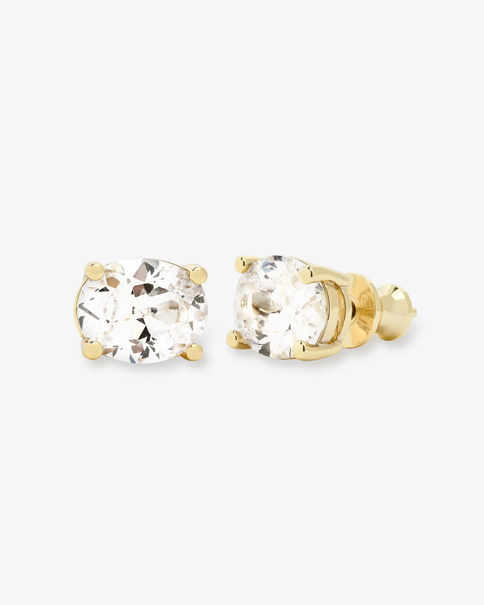 Hello Gorgeous 10mm Studs - Gold|White Diamondettes sold by Melinda Maria