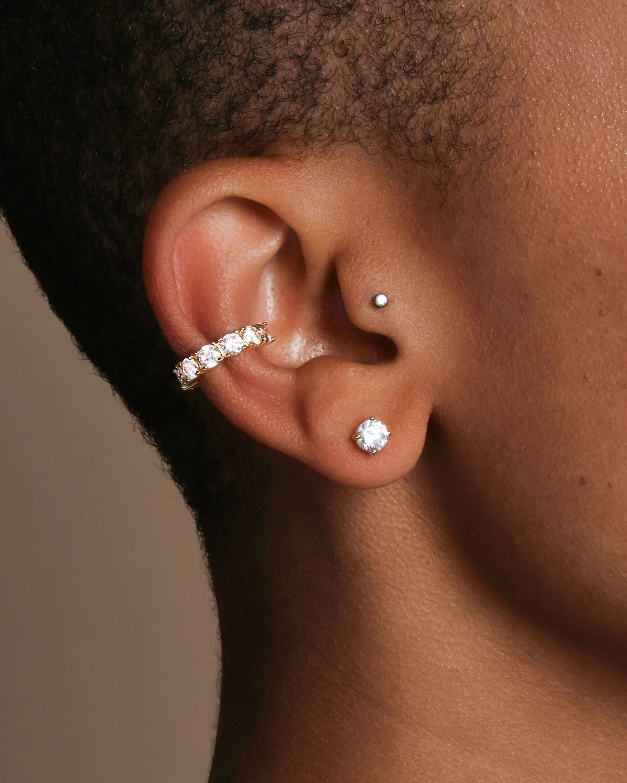 "Oh She Fancy" Ear Cuff - Gold|White Diamondettes sold by Melinda Maria product image thumbnail 2