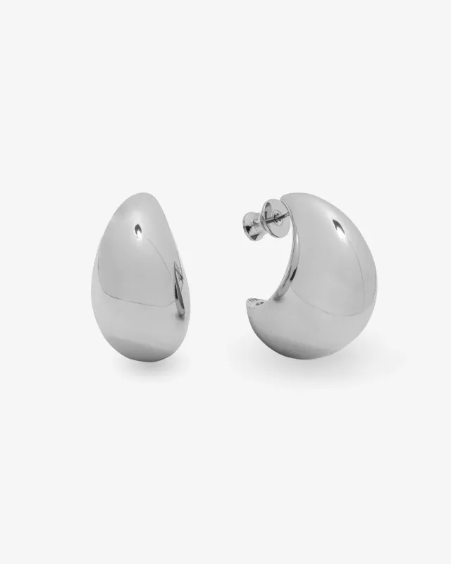 "She's So Smooth" Teardrop Hoops - Silver sold by Melinda Maria