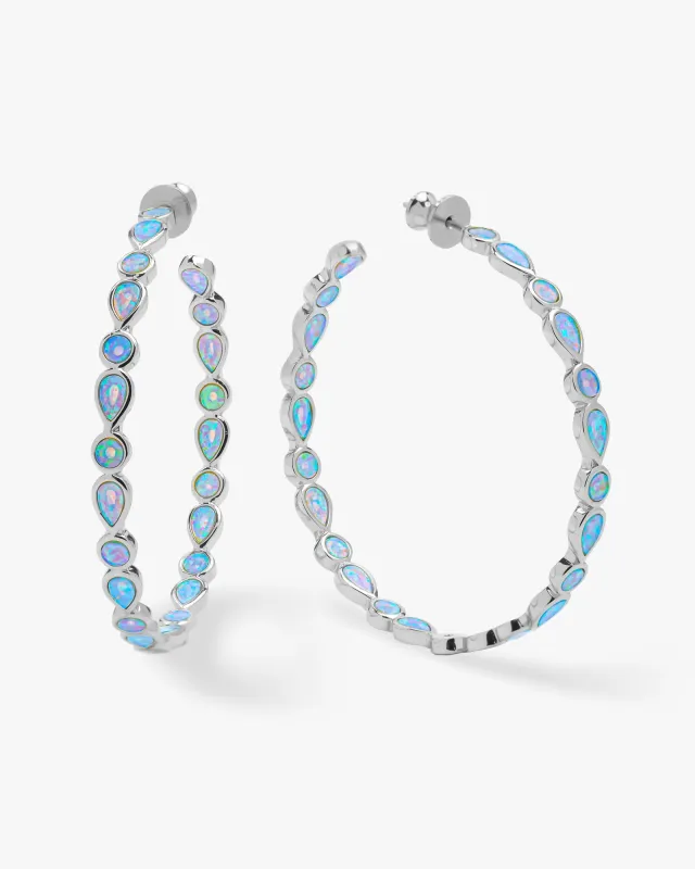 Isla Hoops 2" - Silver|Blue Opal sold by Melinda Maria