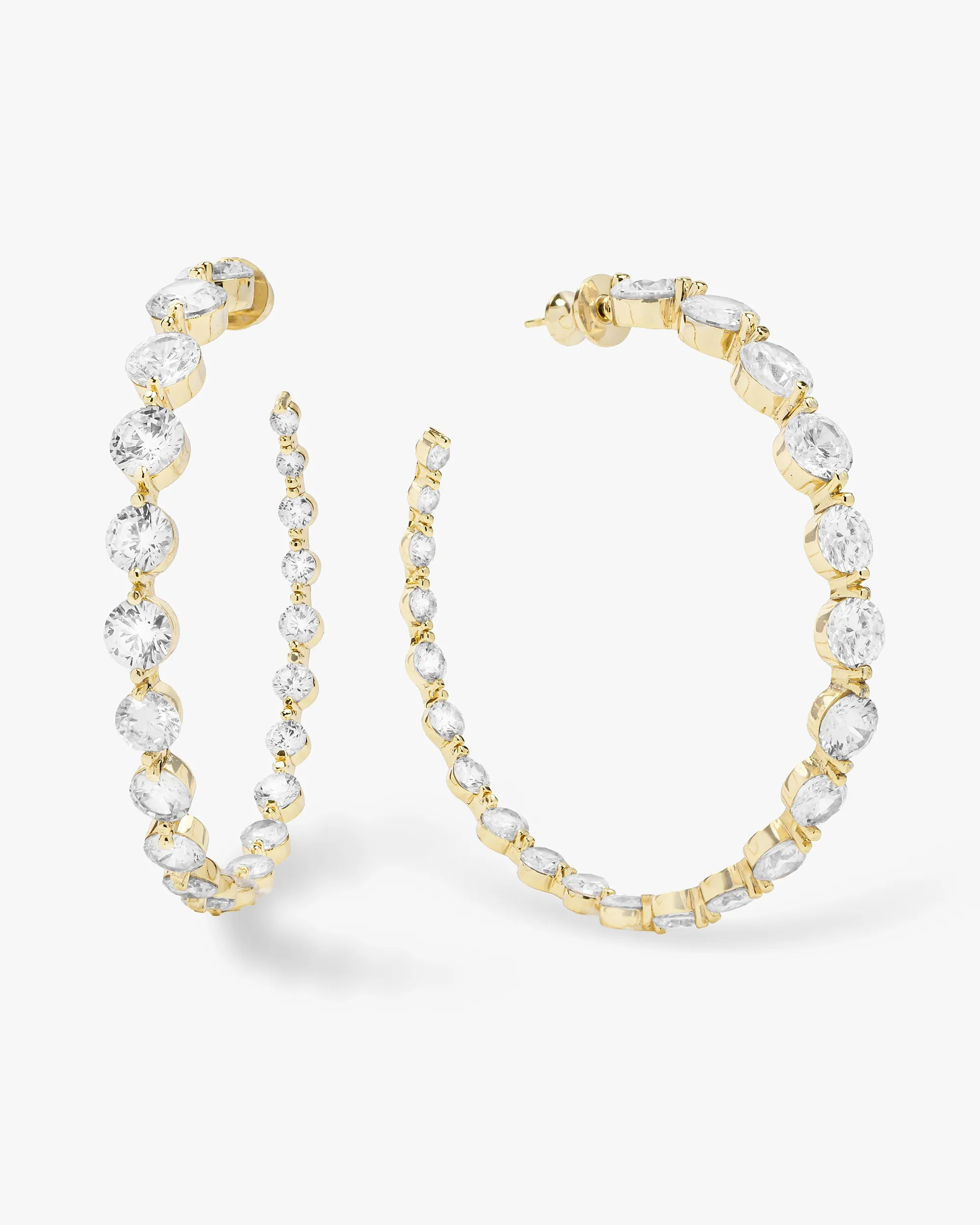 She's an Icon Hoops 2" - Gold|White Diamondettes sold by Melinda Maria