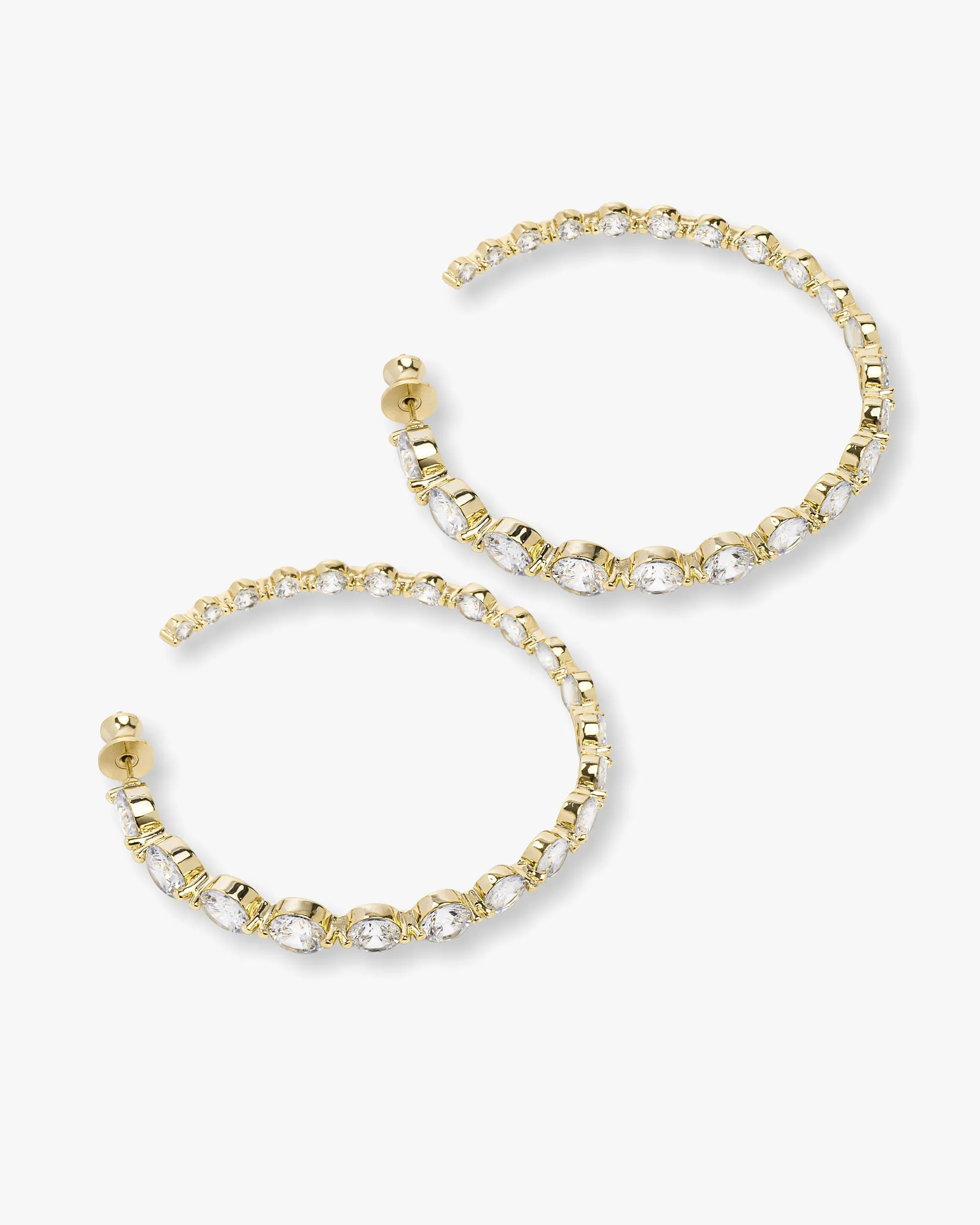 She's an Icon Hoops 2" - Gold|White Diamondettes sold by Melinda Maria product image thumbnail 3