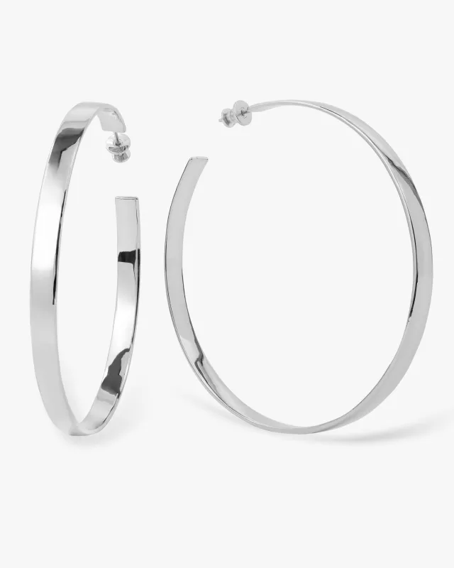 Atlas Hoops 3" - Silver made by Melinda Maria