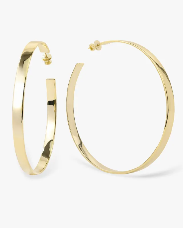 Atlas Hoops 3" - Gold made by Melinda Maria