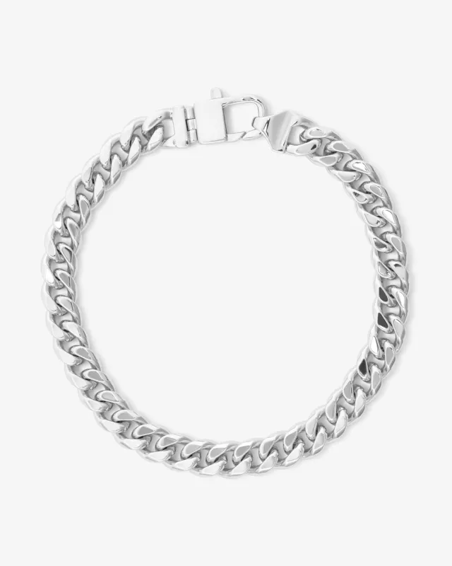 Julian Cuban Chain Bracelet 6.8mm - Silver sold by Melinda Maria