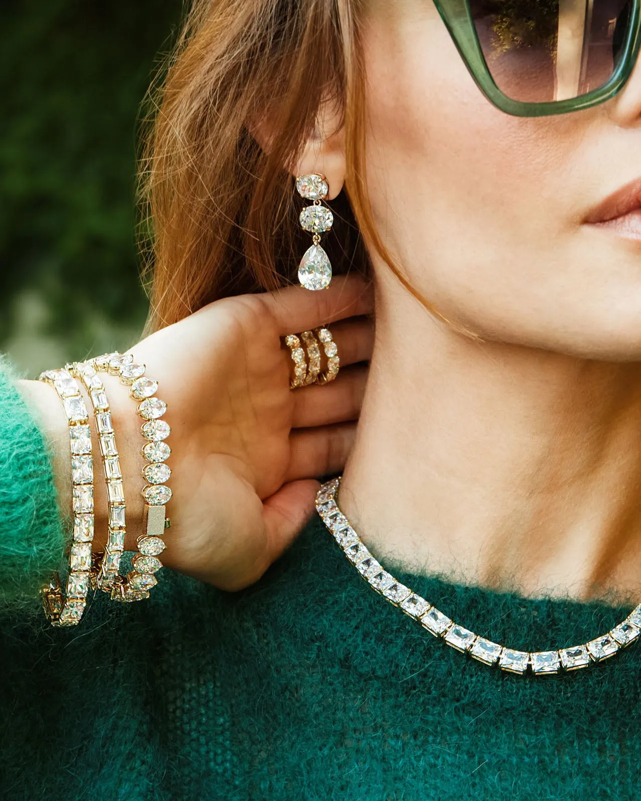 Hello Gorgeous Tennis Bracelet - Gold|White Diamondettes sold by Melinda Maria product image thumbnail 4