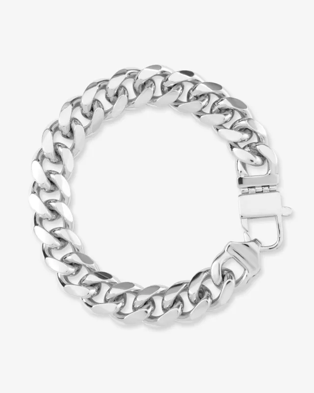 Julian Cuban Chain Bracelet 10.8mm - Silver sold by Melinda Maria