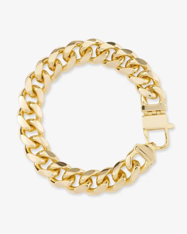 Julian Cuban Chain Bracelet 10.8mm - Gold sold by Melinda Maria