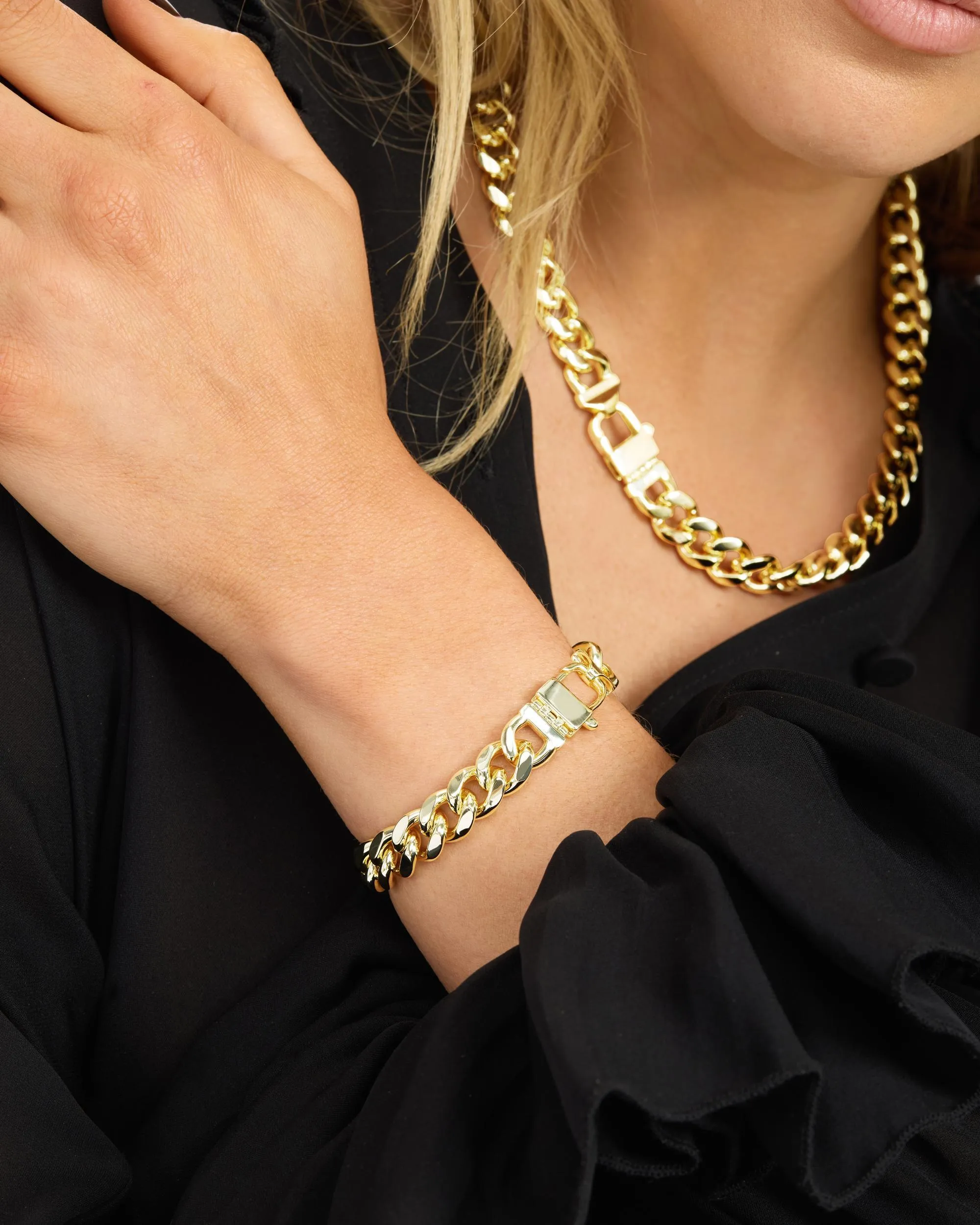 Julian Cuban Chain Bracelet 10.8mm - Gold sold by Melinda Maria product image thumbnail 2