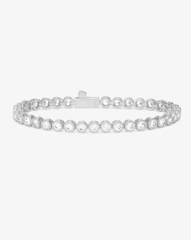 Baroness Tennis Bracelet - Silver|White Diamondettes sold by Melinda Maria