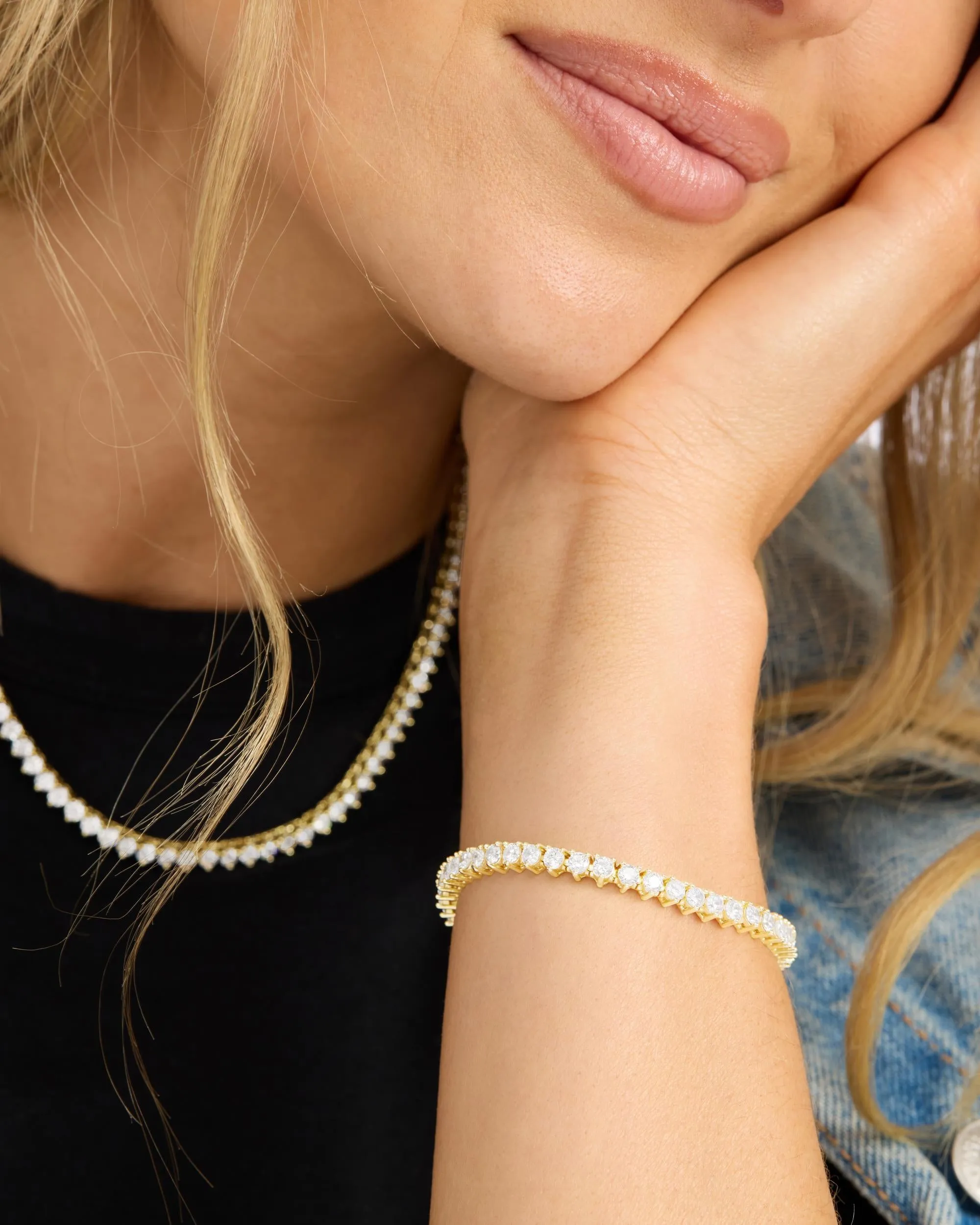 Not Your Basic Tennis Bracelet - Gold|White Diamondettes sold by Melinda Maria product image thumbnail 2