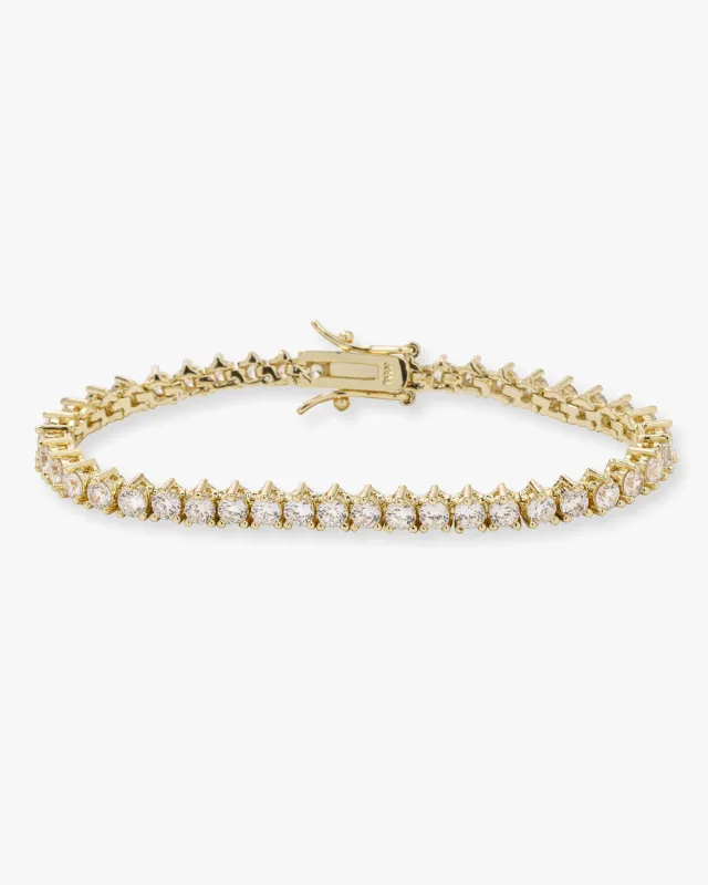Not Your Basic Tennis Bracelet - Gold|White Diamondettes sold by Melinda Maria