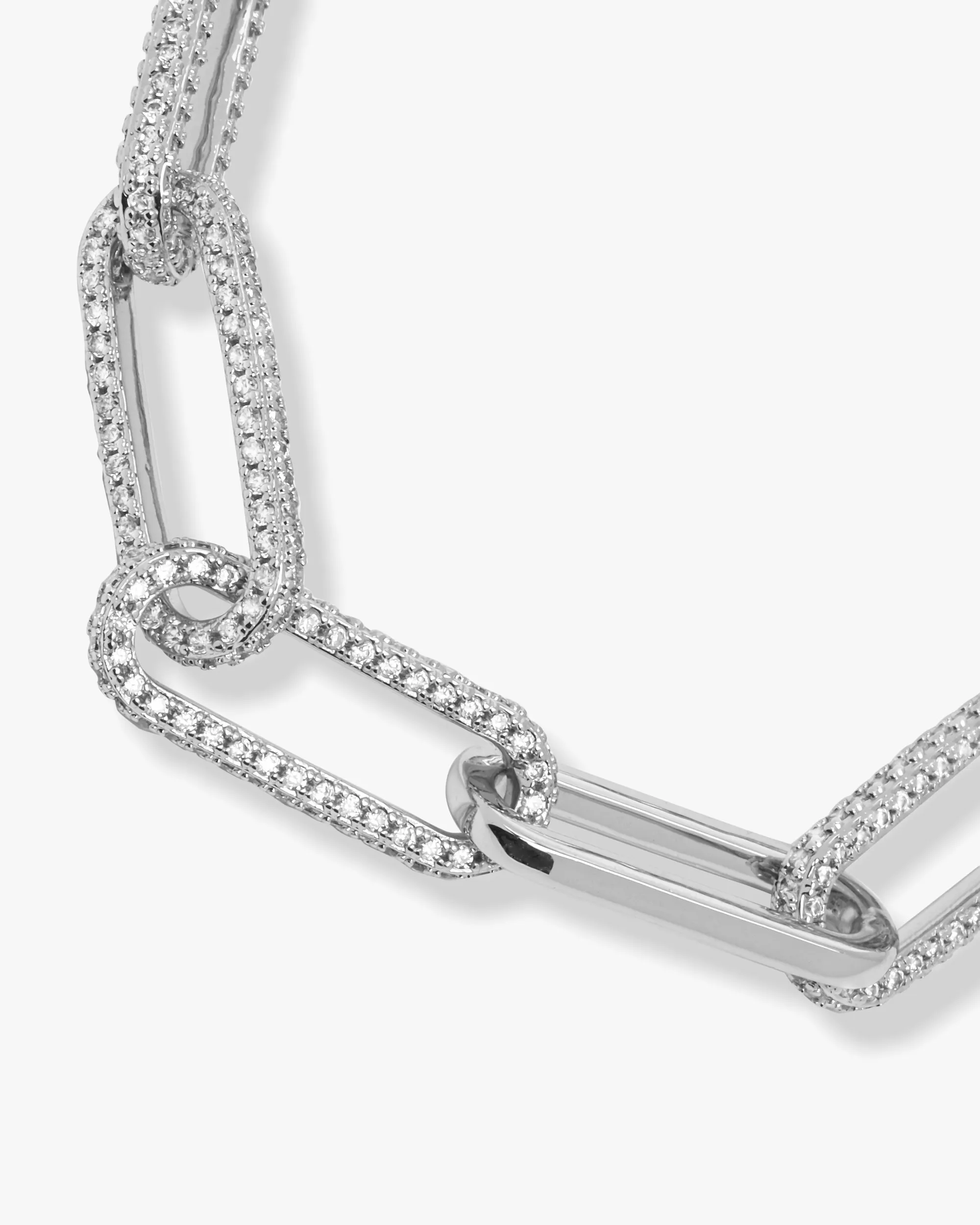Carrie Pavé Chain Link Bracelet - Silver|White Diamondettes sold by Melinda Maria product image thumbnail 3