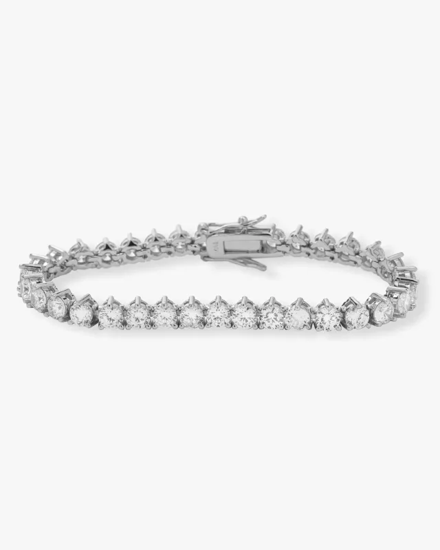 Mama Not Your Basic Tennis Bracelet - Silver|White Diamondettes sold by Melinda Maria