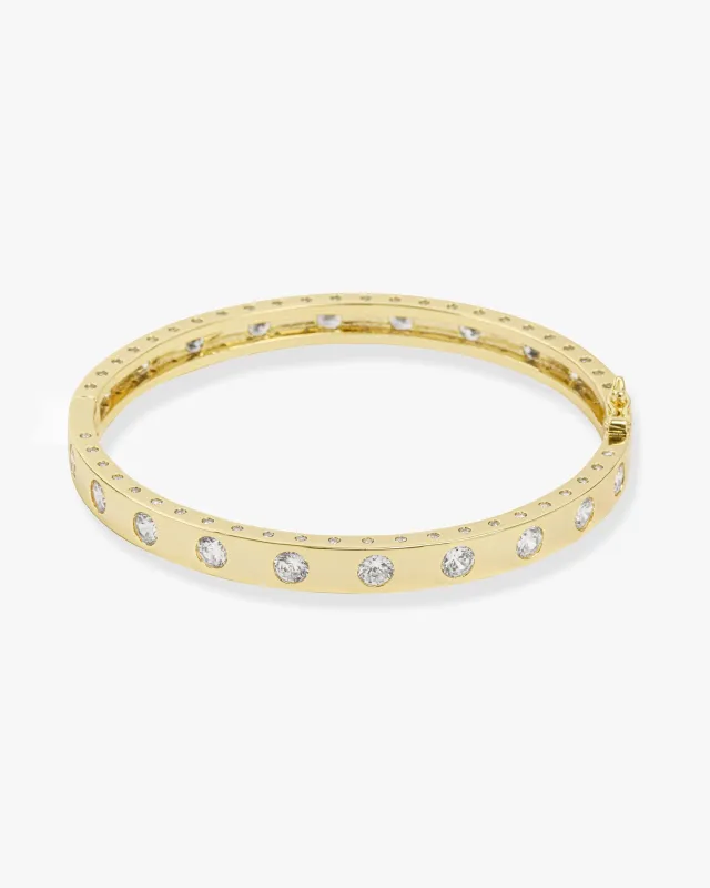Ashley Hinge Cuff - Gold|White Diamondettes sold by Melinda Maria