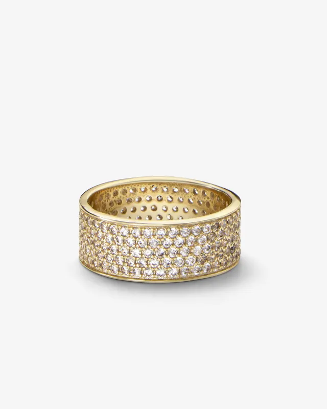 Slick Pavé Ring - Gold|White Diamondettes made by Melinda Maria