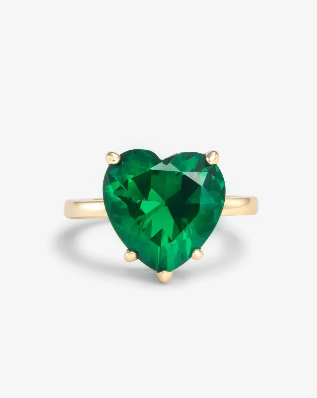 The Allison Heart Ring - Gold|Emerald made by Melinda Maria