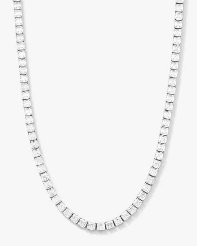 The Queen's Tennis Necklace - Silver|White Diamondettes sold by Melinda Maria